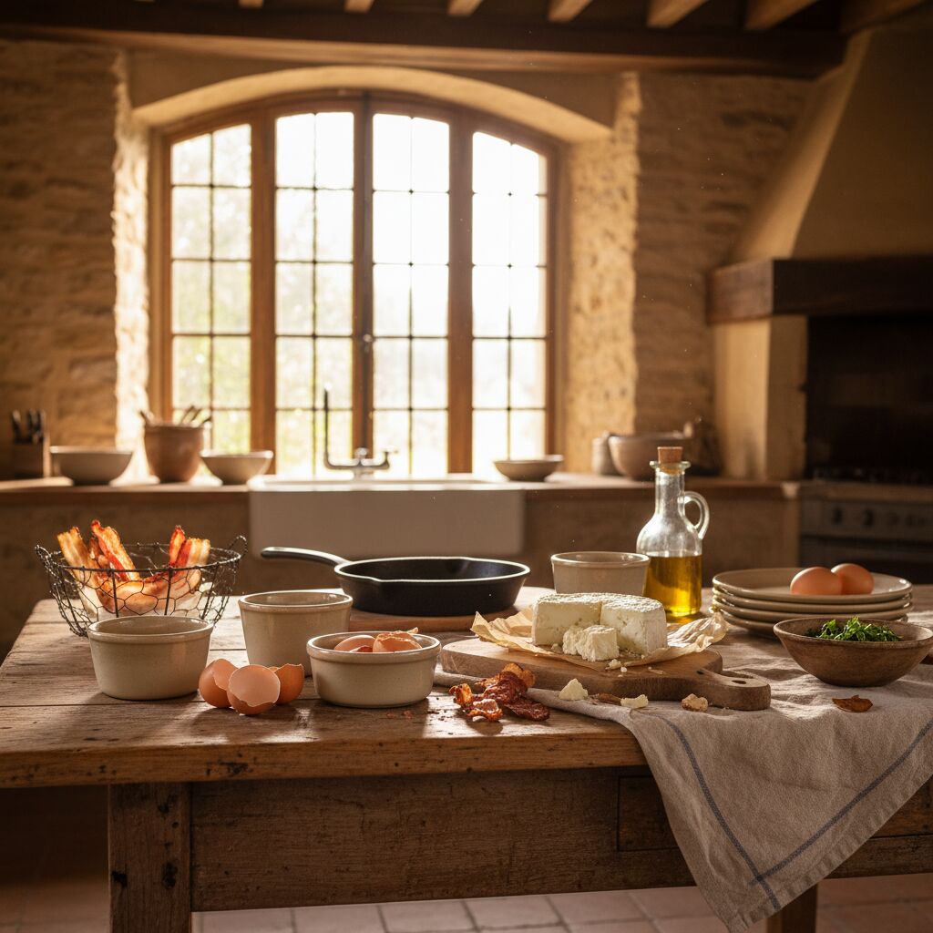 Découvrez une recette facile et savoureuse d'œuf cocotte au chèvre et lardons, parfaite pour un repas rapide et gourmand.