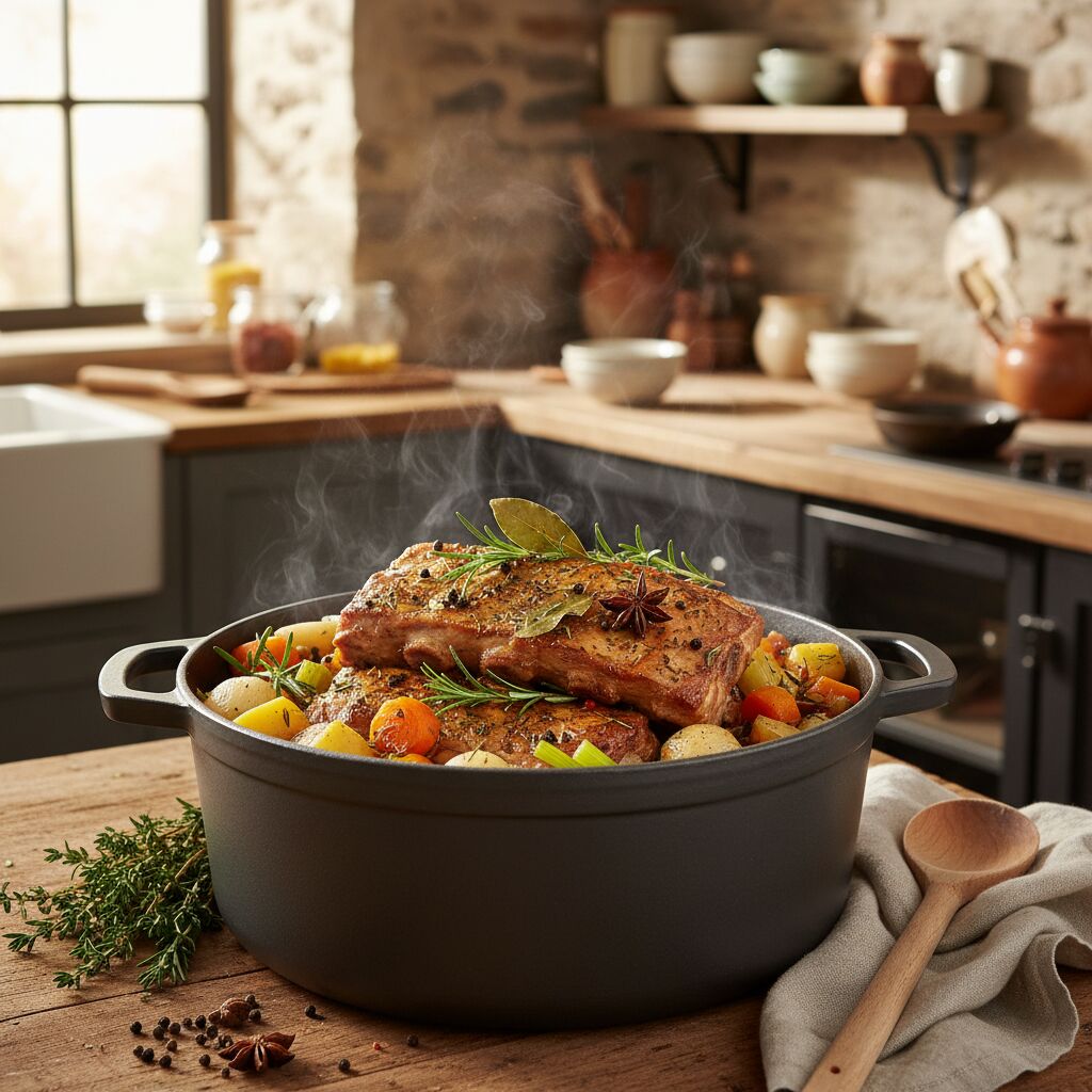 Découvrez une recette savoureuse de travers de porc mijotés, tendre et parfumée, idéale pour un repas convivial et réconfortant.