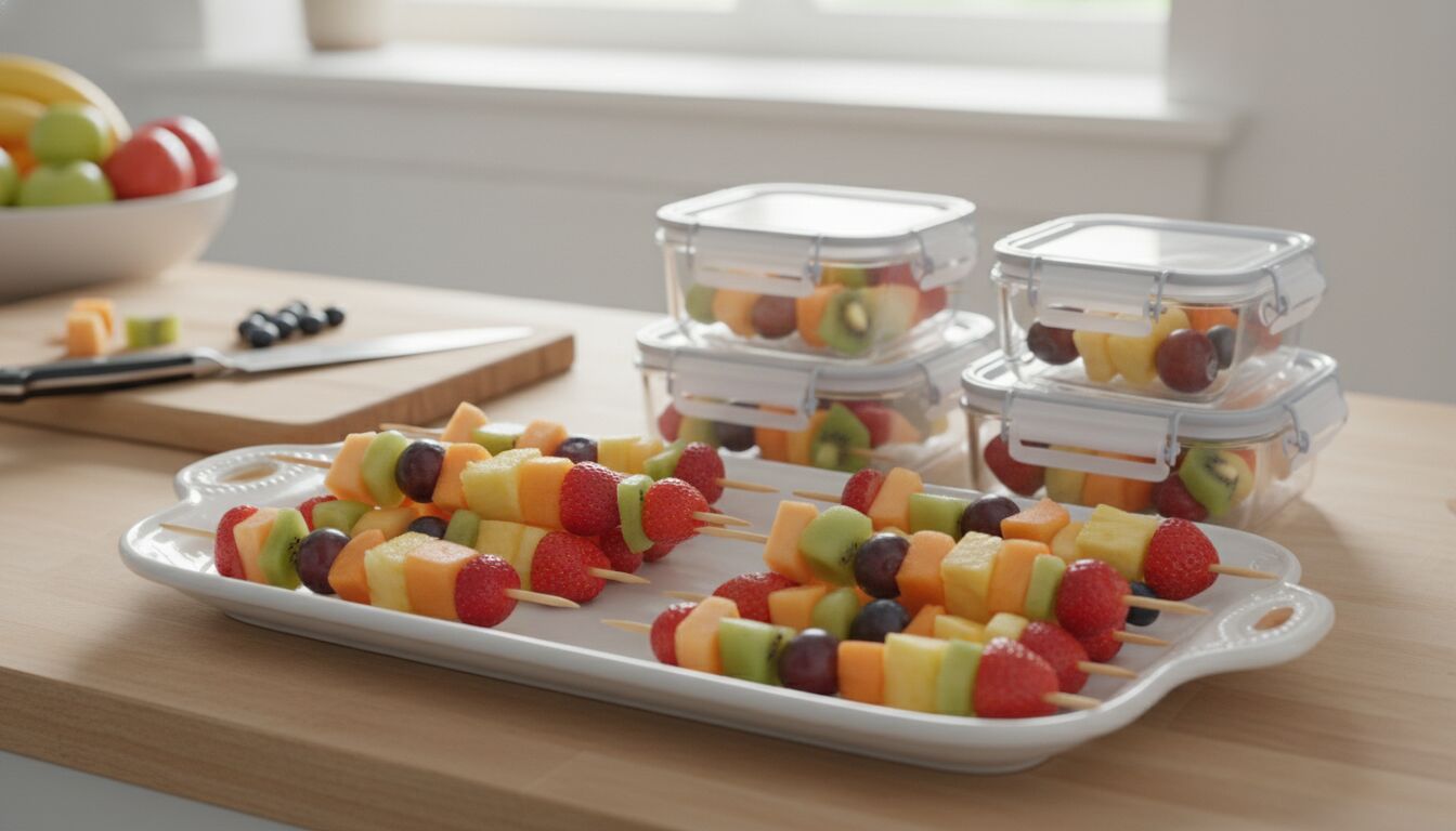 Découvrez nos astuces pour préparer des brochettes de fruits à l'avance, afin de gagner du temps tout en conservant fraîcheur et saveur pour vos desserts ou apéritifs.