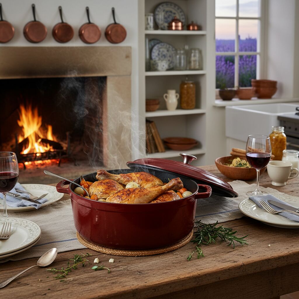 Découvrez notre recette simple et savoureuse de cuisse de poulet en cocotte, parfaite pour un repas convivial et rapide à préparer.