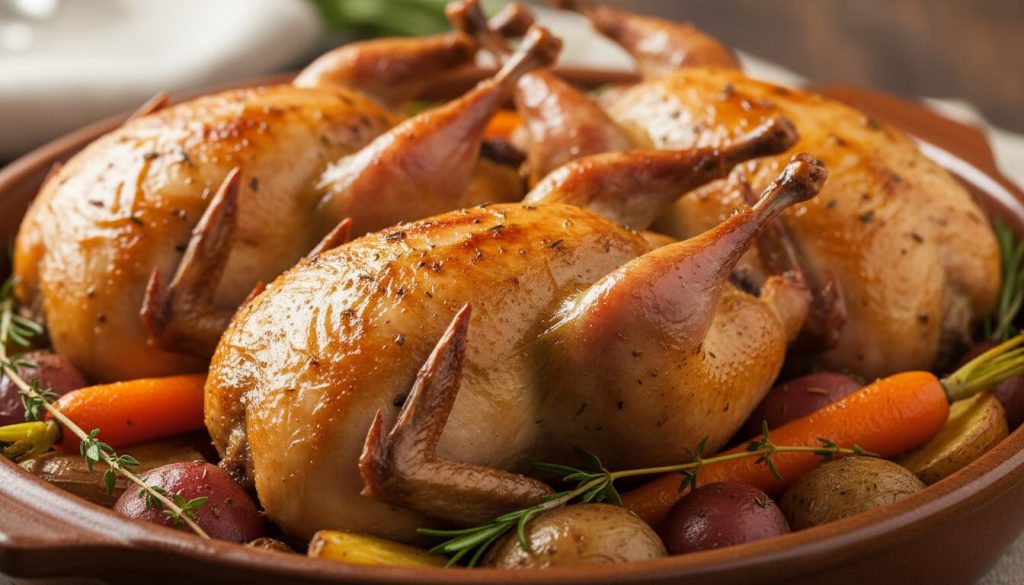 Découvrez notre recette facile de cailles au four, croustillantes à l'extérieur et savoureuses à l'intérieur, parfaite pour un repas gourmet et rapide.