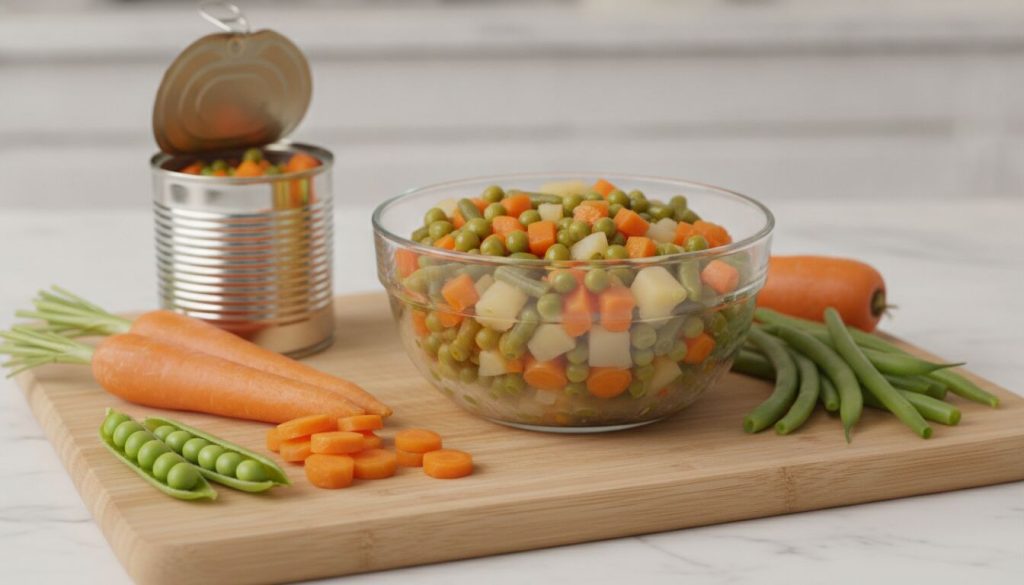 Découvrez des recettes rapides et faciles pour préparer une délicieuse macédoine de légumes en conserve, idéale pour des repas savoureux et express.