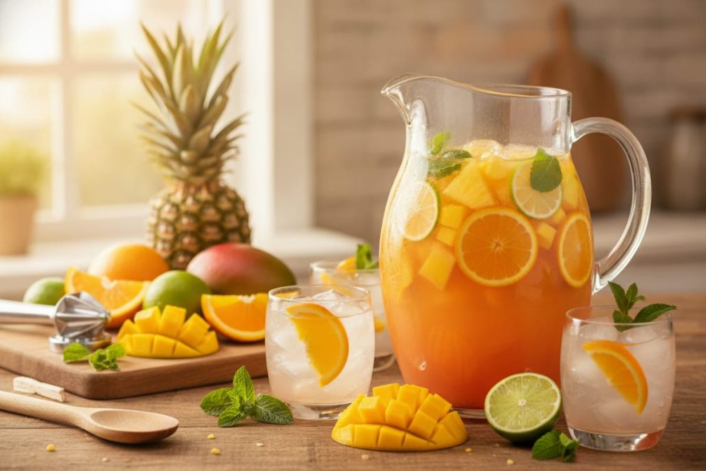 Punch sans alcool maison : recette fait-maison (8 à 10 personnes)